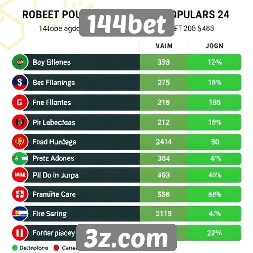 Desempenho de jogos populares no 144bet